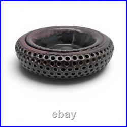 VTG California Studio Pottery Double Wall Perforated Stoneware Ikebana Bowl 9
