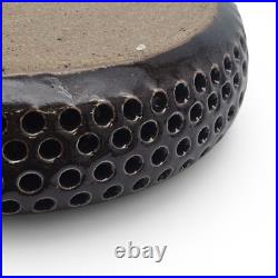 VTG California Studio Pottery Double Wall Perforated Stoneware Ikebana Bowl 9