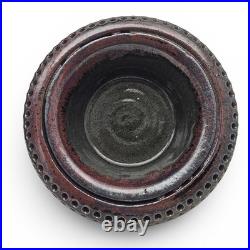 VTG California Studio Pottery Double Wall Perforated Stoneware Ikebana Bowl 9