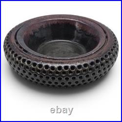 VTG California Studio Pottery Double Wall Perforated Stoneware Ikebana Bowl 9