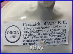 VTG Ceramiche Ceramics Hand Made Artisan Flower Topped Covered Trinket Box