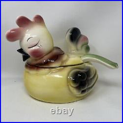 VTG DeForest Of California 1950's Henny Hen Soup Tureen With Ladle Midcentury MCM