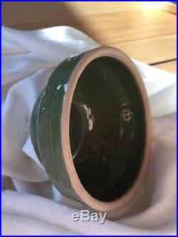 VTG. Green Ware Small Pottery Bowl, USA, 5 inch on bottom, Rare and HTF