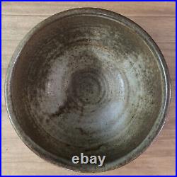 VTG HARDING BLACK 1957 Signed Studio Pottery Bowl Olive Green/Brown Mid Century