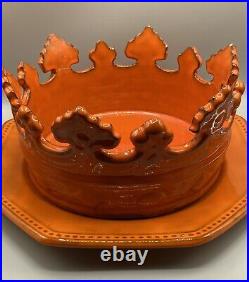 VTG Italian PV (Peasant Village) Red Cabbage Crown Bowl & Plate, Signed, 1966