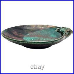 VTG Joy Imai Studio Pottery Frog Bowl 11 Iridescent Copper Green Signed VTG Joy Imai Studio Pottery Frog Bowl 11 Iridescent Copper Green Signed
