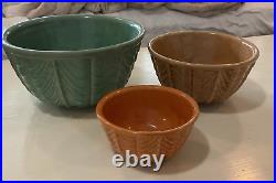 VTG LOT Set of 3 RRP Co Robinson Ransbottom Pottery Mixing Nesting Bowl Set