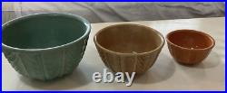 VTG LOT Set of 3 RRP Co Robinson Ransbottom Pottery Mixing Nesting Bowl Set