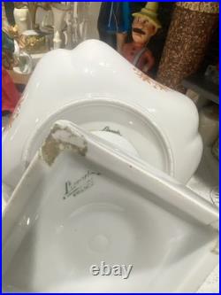 VTG Limoges Statement Porcelain Compote Gold Bird Of Paradise Centerpiece Bowl