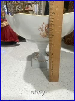 VTG Limoges Statement Porcelain Compote Gold Bird Of Paradise Centerpiece Bowl