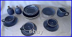 VTG Lot 19 Heath Ceramics Plates Bowls Cup 1970's California Pottery USA Blue