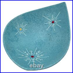 VTG MCM Starburst Atomic Snowflake Cleminsons Pottery Console Set Footed Bowl