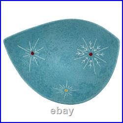 VTG MCM Starburst Atomic Snowflake Cleminsons Pottery Console Set Footed Bowl