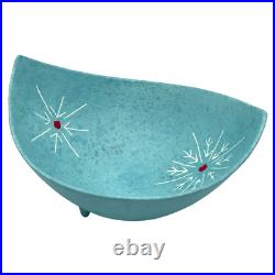 VTG MCM Starburst Atomic Snowflake Cleminsons Pottery Console Set Footed Bowl