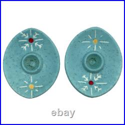 VTG MCM Starburst Atomic Snowflake Cleminsons Pottery Console Set Footed Bowl