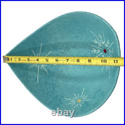 VTG MCM Starburst Atomic Snowflake Cleminsons Pottery Console Set Footed Bowl