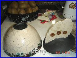Vtg MID Century Studio Opt Art Brutalist Atomic Cookie Treat Jar Bowl Plate Set