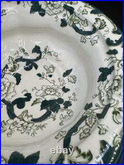 VTG Mason Patent Ironestone Chartreuse Pattern England Pedestal Bowl WithPitcher