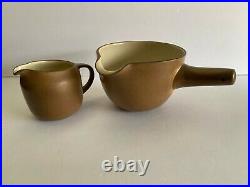 VTG Mid-Century Modern Heath Brown Pouring Bowl AND Creamer California Pottery