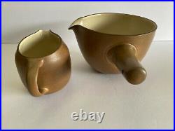 VTG Mid-Century Modern Heath Brown Pouring Bowl AND Creamer California Pottery