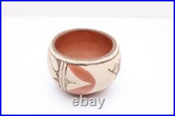 VTG Native American Zia Pueblo Pottery Bowl with Bird Design FIGURAL Pictorial 4