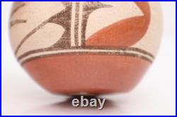 VTG Native American Zia Pueblo Pottery Bowl with Bird Design FIGURAL Pictorial 4