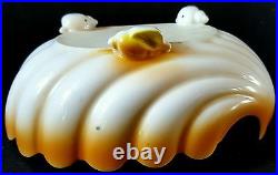 VTG Noritake Hand Painted Footed Scallop Shell Candy Nut Bowl Sea Nappy Japan