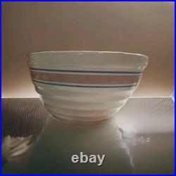 VTG Pair McCoy Pottery Beehive Mixing/Nesting Bowls # 9 and #10 Pink/Blue Stripe VTG Pair McCoy Pottery Beehive Mixing/Nesting Bowls # 9 and #10 Pink/Blue Stripe