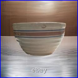 VTG Pair McCoy Pottery Beehive Mixing/Nesting Bowls # 9 and #10 Pink/Blue Stripe
