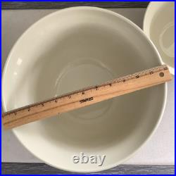VTG Pair Roseville Ohio Nesting Mixing Bowls Friendship Blue Stripe 6 & 2 Qt