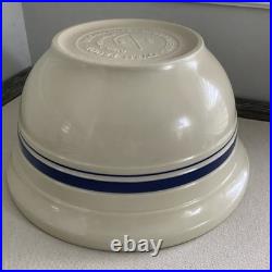 VTG Pair Roseville Ohio Nesting Mixing Bowls Friendship Blue Stripe 6 & 2 Qt