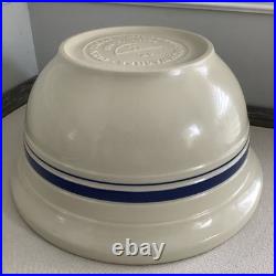 VTG Pair Roseville Ohio Nesting Mixing Bowls Friendship Blue Stripe 6 & 2 Qt
