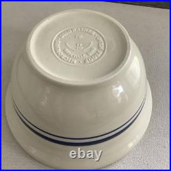 VTG Pair Roseville Ohio Nesting Mixing Bowls Friendship Blue Stripe 6 & 2 Qt VTG Pair Roseville Ohio Nesting Mixing Bowls Friendship Blue Stripe 6 & 2 Qt
