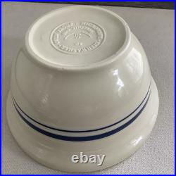 VTG Pair Roseville Ohio Nesting Mixing Bowls Friendship Blue Stripe 6 & 2 Qt