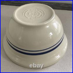VTG Pair Roseville Ohio Nesting Mixing Bowls Friendship Blue Stripe 6 & 2 Qt