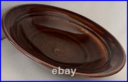 VTG Pete Pinnell Signed Studio Pottery Bowl Glossy Brown Glaze 73/8