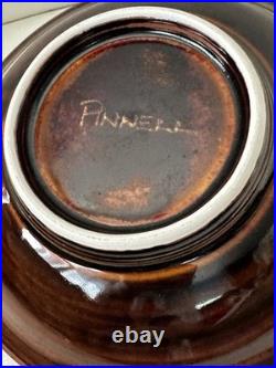 VTG Pete Pinnell Signed Studio Pottery Bowl Glossy Brown Glaze 73/8