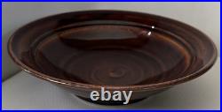 VTG Pete Pinnell Signed Studio Pottery Bowl Glossy Brown Glaze 73/8