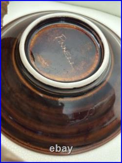 VTG Pete Pinnell Signed Studio Pottery Bowl Glossy Brown Glaze 73/8