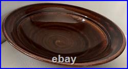 VTG Pete Pinnell Signed Studio Pottery Bowl Glossy Brown Glaze 73/8