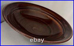 VTG Pete Pinnell Signed Studio Pottery Bowl Glossy Brown Glaze 73/8