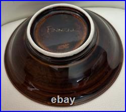 VTG Pete Pinnell Signed Studio Pottery Bowl Glossy Brown Glaze 73/8