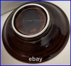 VTG Pete Pinnell Signed Studio Pottery Bowl Glossy Brown Glaze 73/8