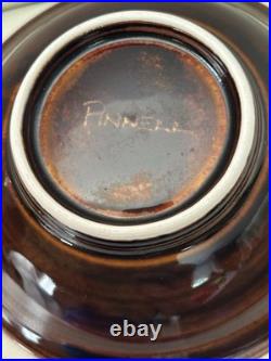 VTG Pete Pinnell Signed Studio Pottery Bowl Glossy Brown Glaze 73/8