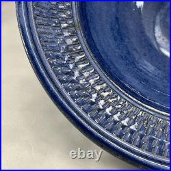 VTG Pigeon Forge Douglas Ferguson 10 Blue Bowl Signed Art Pottery Unique Rim