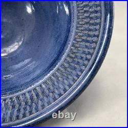 VTG Pigeon Forge Douglas Ferguson 10 Blue Bowl Signed Art Pottery Unique Rim