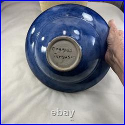 VTG Pigeon Forge Douglas Ferguson 10 Blue Bowl Signed Art Pottery Unique Rim