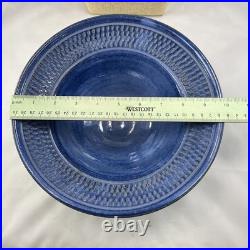 VTG Pigeon Forge Douglas Ferguson 10 Blue Bowl Signed Art Pottery Unique Rim