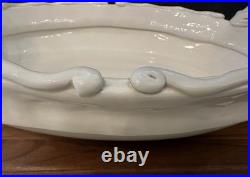 VTG Rina Peleg Studio Pottery Large Centerpiece Serving Bowl White Glaze 16.5