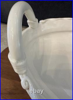 VTG Rina Peleg Studio Pottery Large Centerpiece Serving Bowl White Glaze 16.5